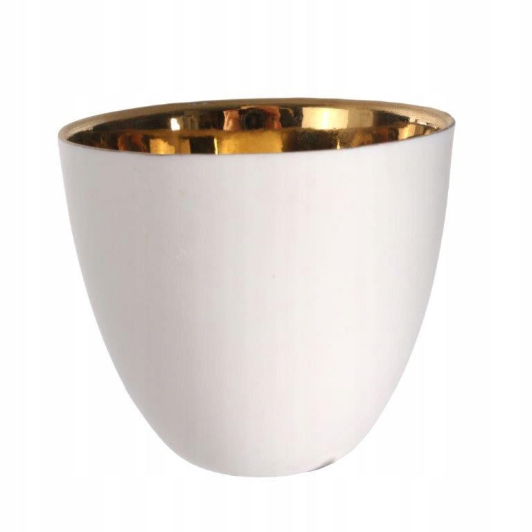

Świecznik tealight Ceramiczny biały złoty