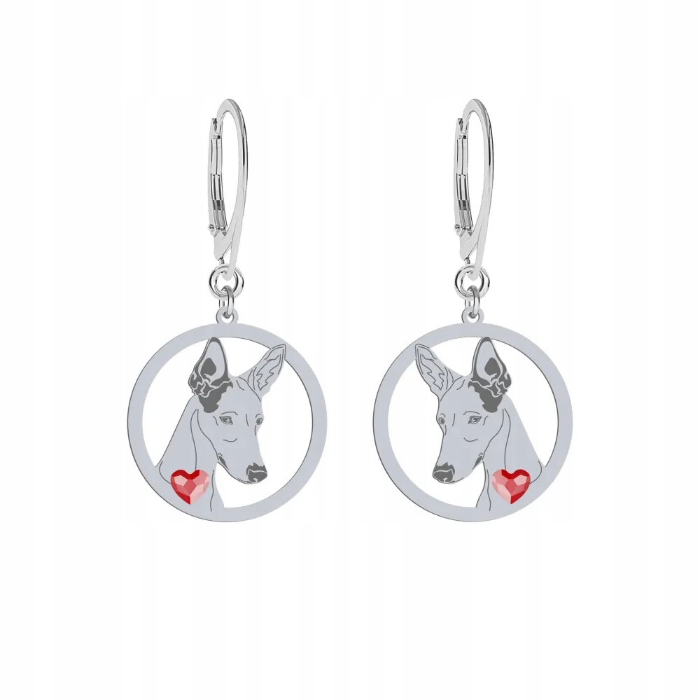 Stříbrné Náušnice se psem Podenco z Ibizy 925 Šperky Dárek Gravírování Bonus