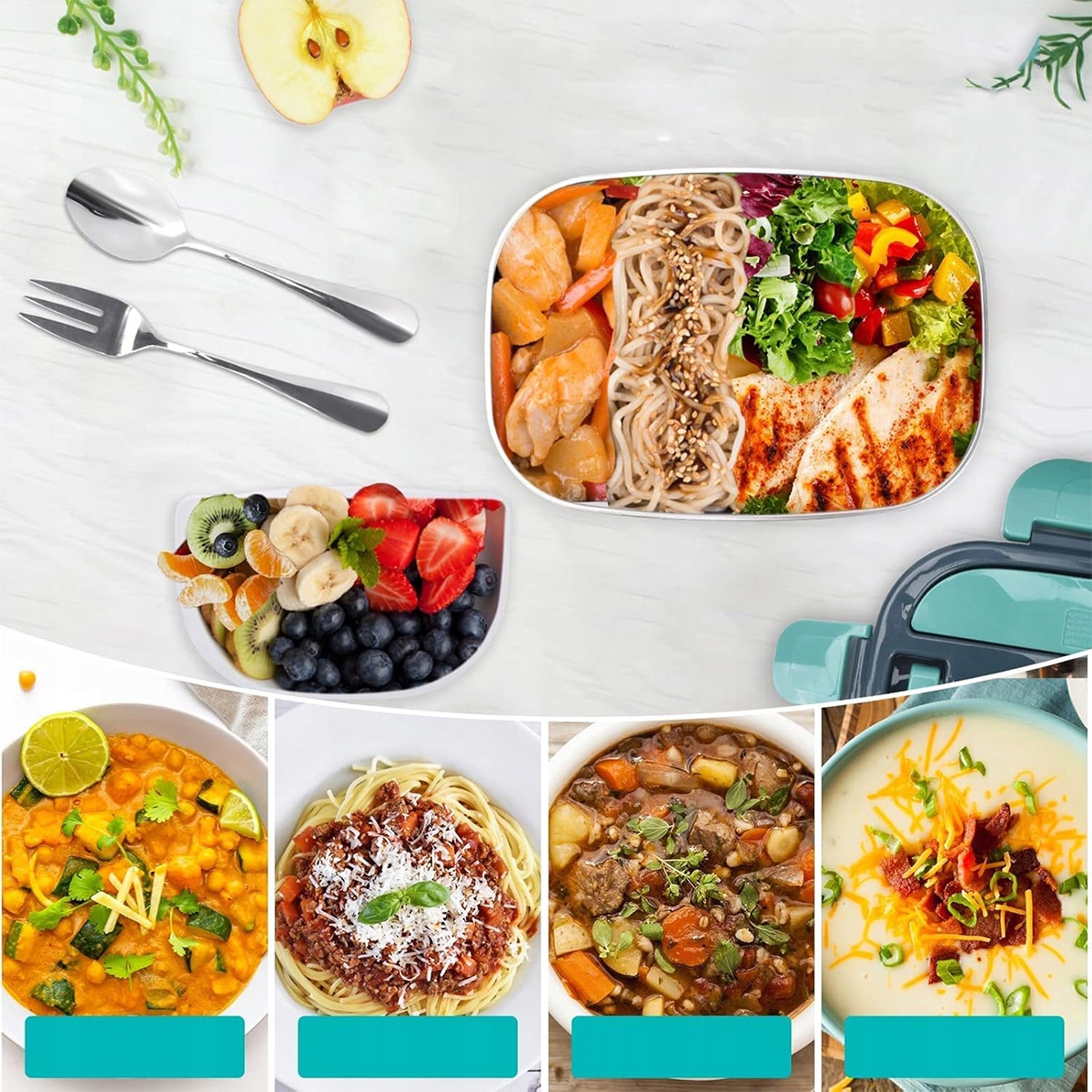 ELEKTRYCZNY LUNCHBOX 1.5L 80W PODGRZEWACZ ŻYWNOŚCI DO TORBA TERMICZNA Marka bez marki