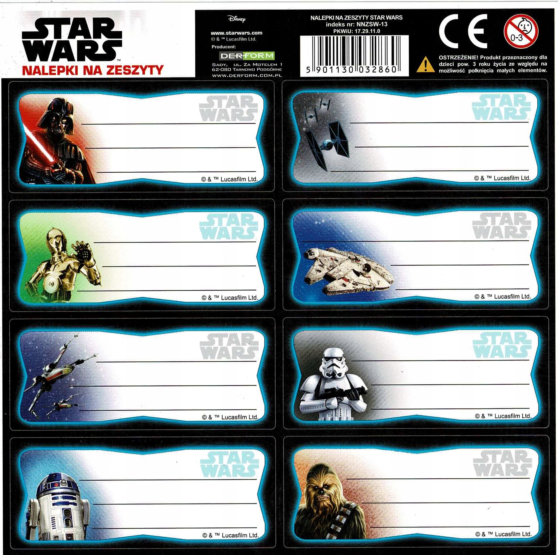 

Naklejki Nalepki Na Zeszyt Star Wars Wzór 2 Derfor
