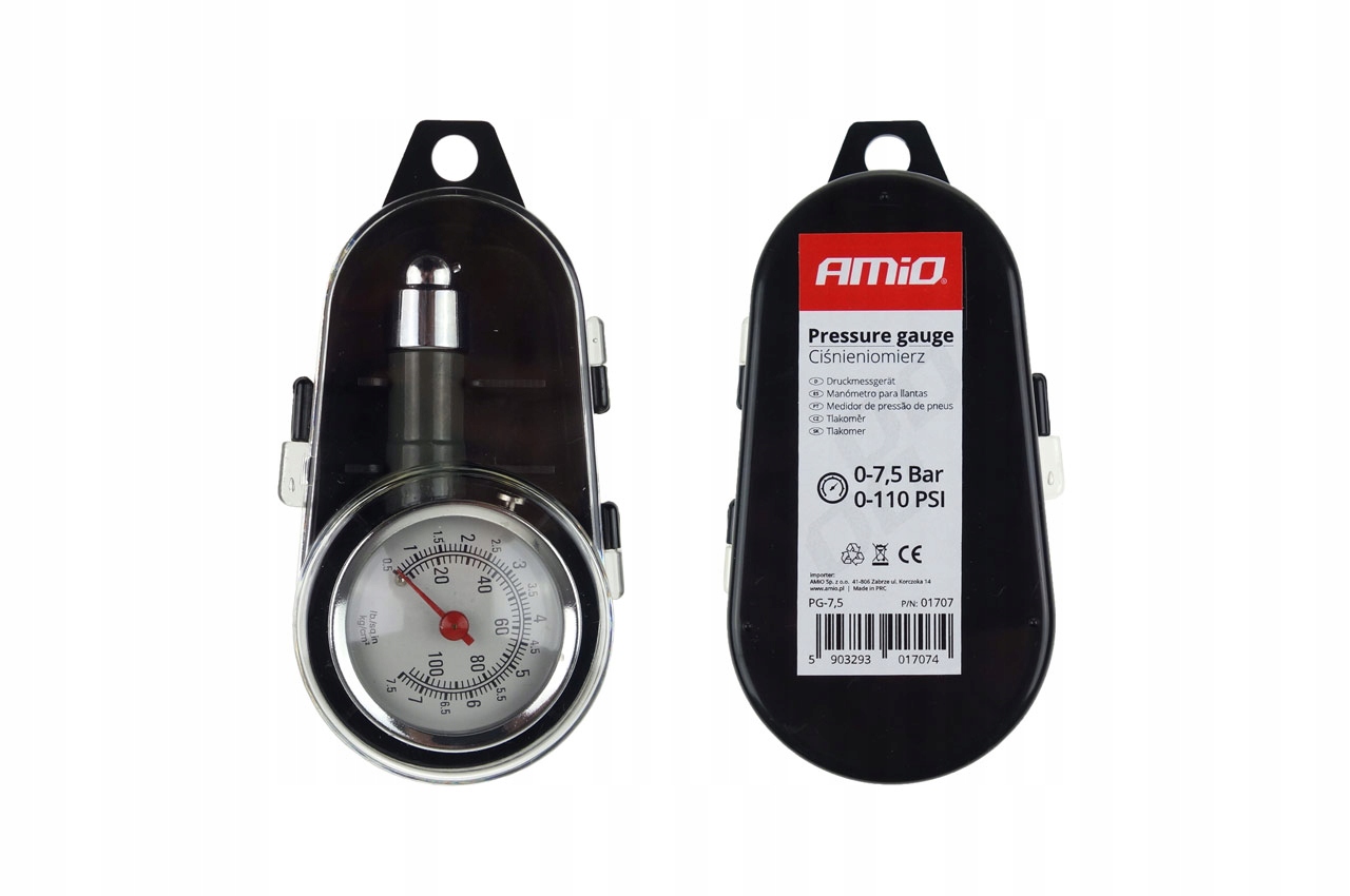 CIŚNIENIOMIERZ MANOMETR DO KÓŁ OPON PUDEŁKO 01707