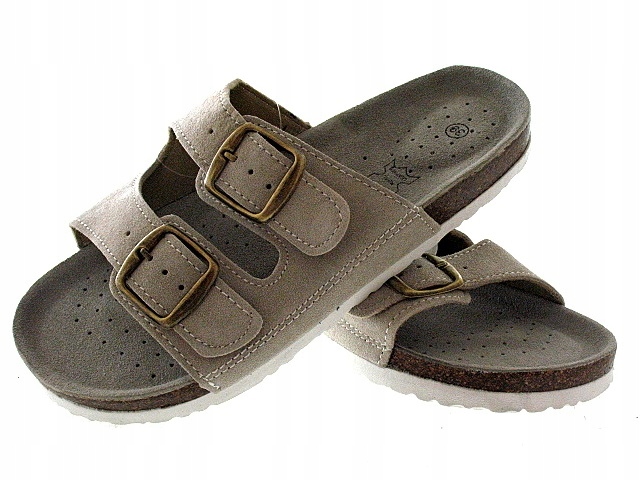 PROFILOWANE klapki DAMSKIE obuwie SKÓRZANE BIO 40 Rozmiar 40