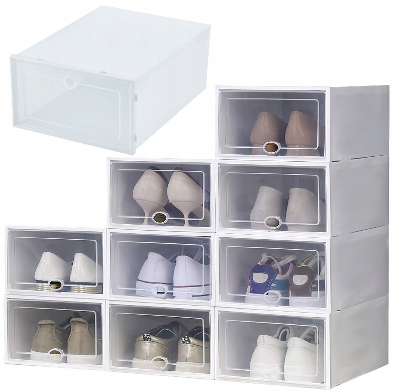 

10 x Pudełko Pojemnik Organizer Na Buty Z Klapką
