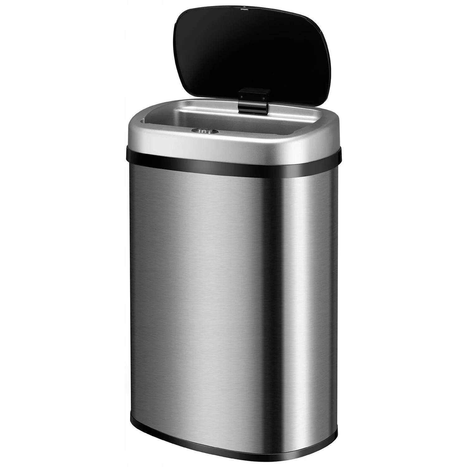 Srebrny Automatyczny Kosz Na Śmieci Odpady 50L Czujnik Bezdotykowy Prosokąt