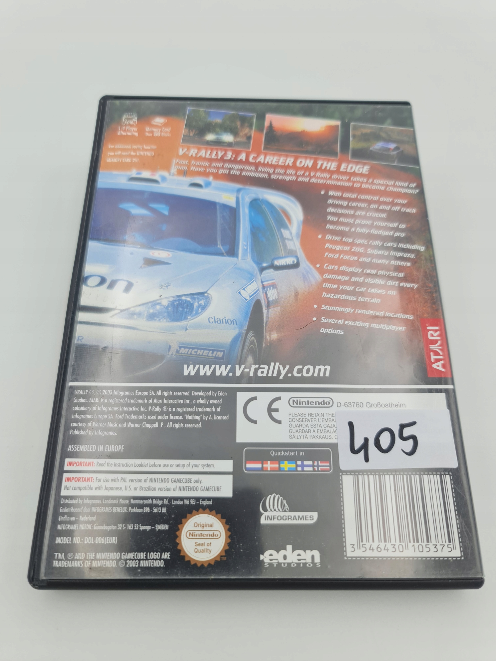 NINTENDO GAMECUBE V-RALLY 3 Platforma Nintendo GameCube