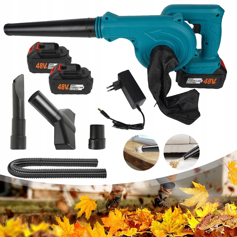 Elektryczna Akumulatorowa Dmuchawa 48V, Przenośna Dmuchawa Do Liści Do Domu