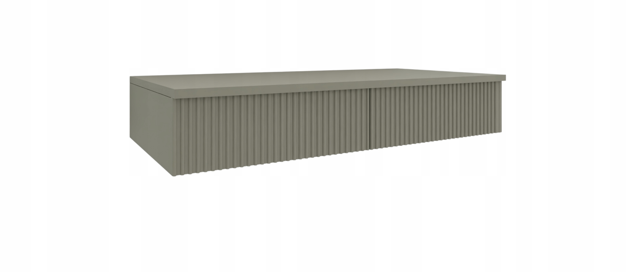 Toaletka wisząca Elegance konsola Oliwka ryfle 100cm 2 szuflady klik zieleń