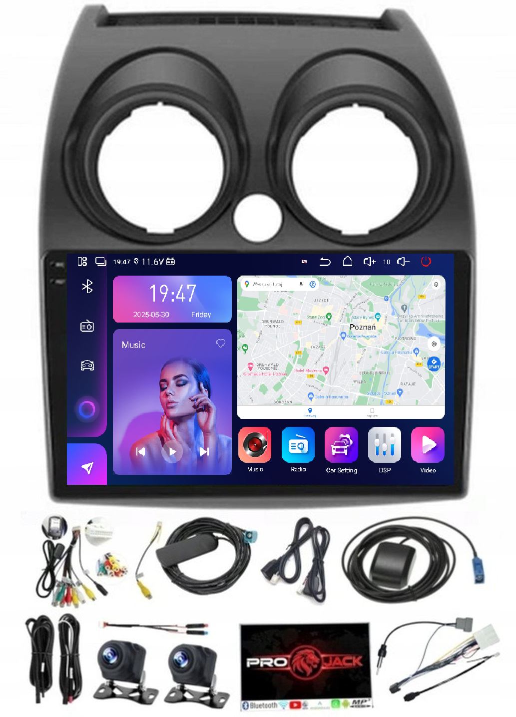 Rádio Android Nissan Qashqai 2006-2013 Carplay Wifi Usb 8GB 256GB Modem Sim