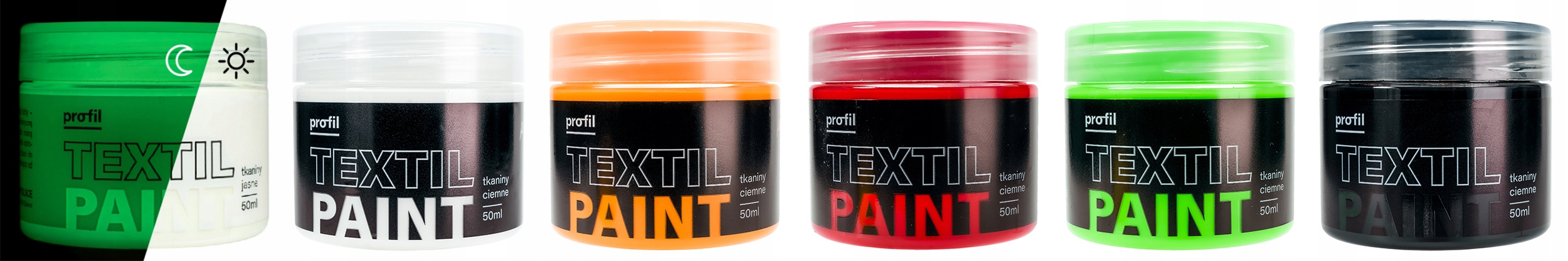 Zestaw farb 6x50ml do ciemnych tkanin - REBEL SET Bohater brak