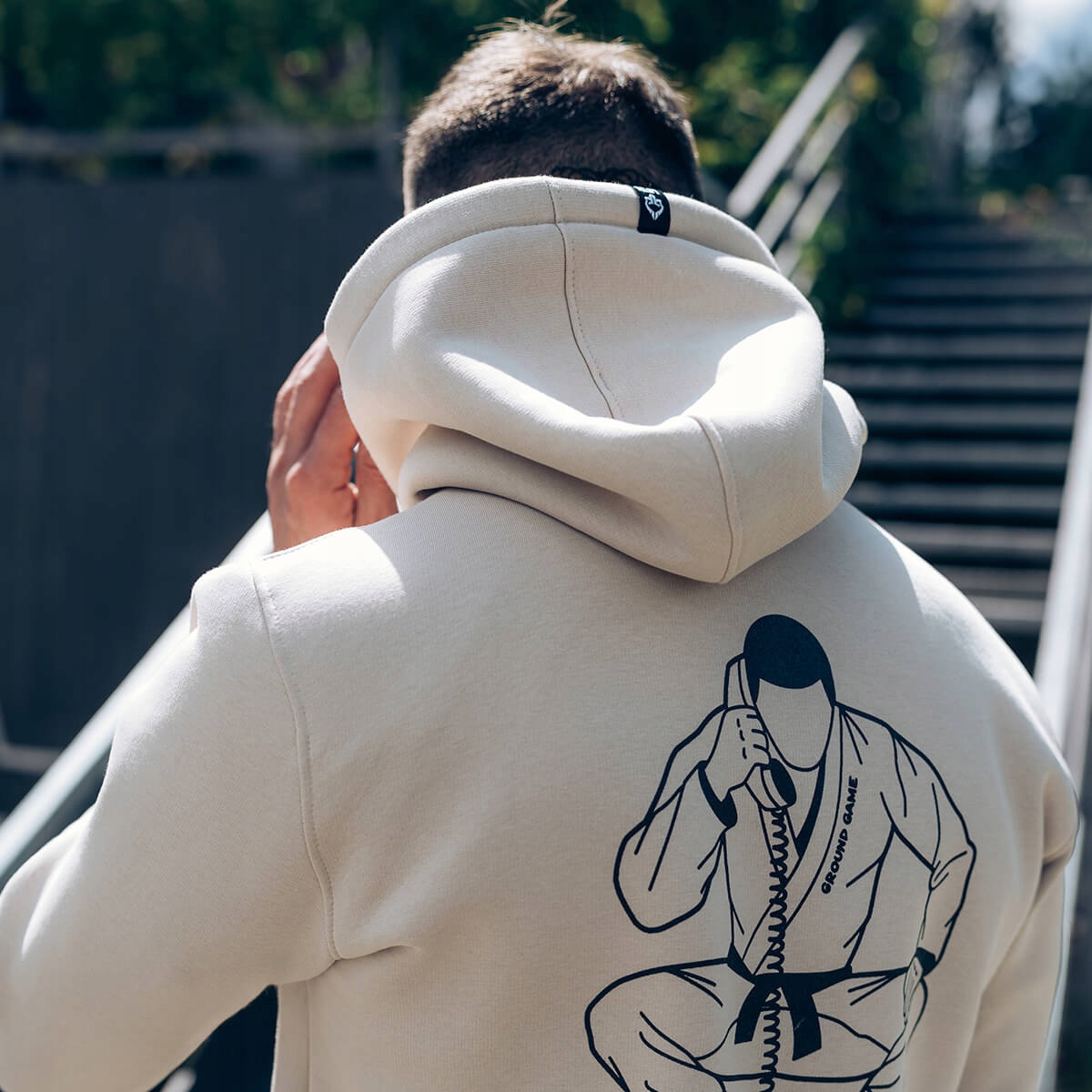 Bluza z kapturem Jiu-Jitsu is Calling x Noize (Beżowa) XL Ground Game