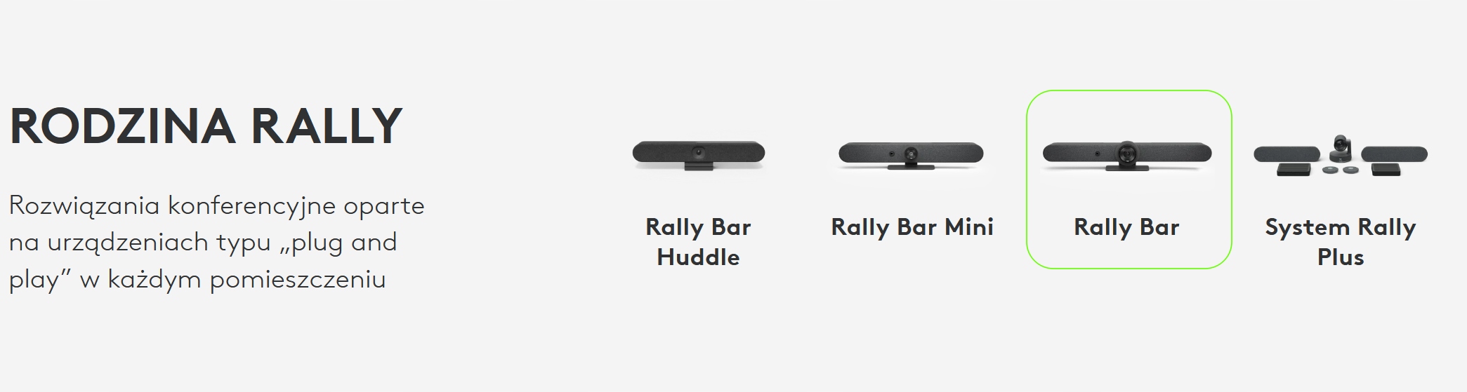 Kamera Panel Logitech Rally Bar System Wideokonferencji „Wszystko w Jednym” Producent Logitech