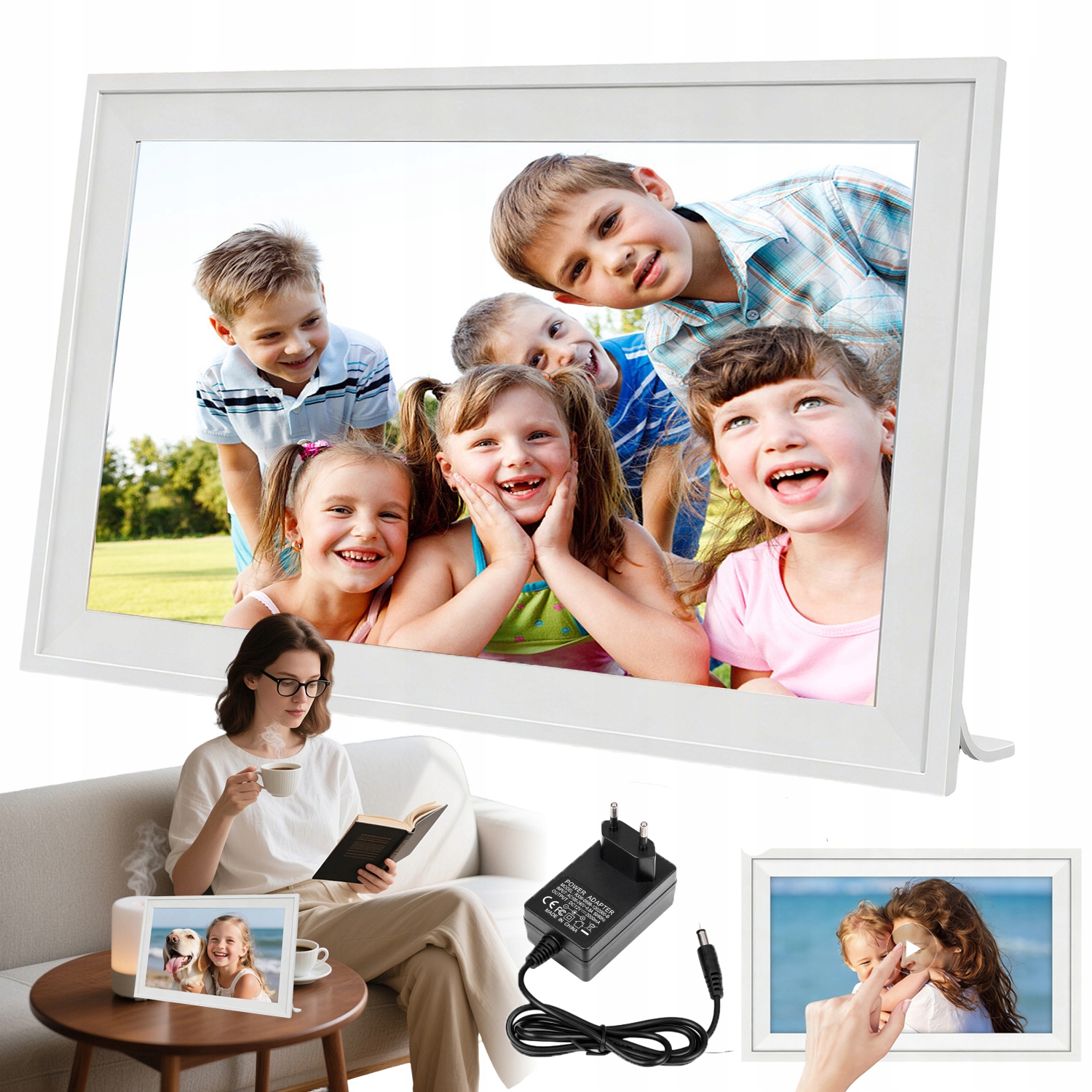 Digitální Rámeček Hd Pro Fotografie 15.6" Fotorámeček Vysoká Kvalita Frameo 32 Gb