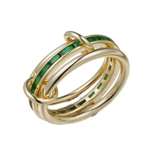 Pozlacený dámský prstýnek stříbro 925 zirkony Trojitý efektní r20