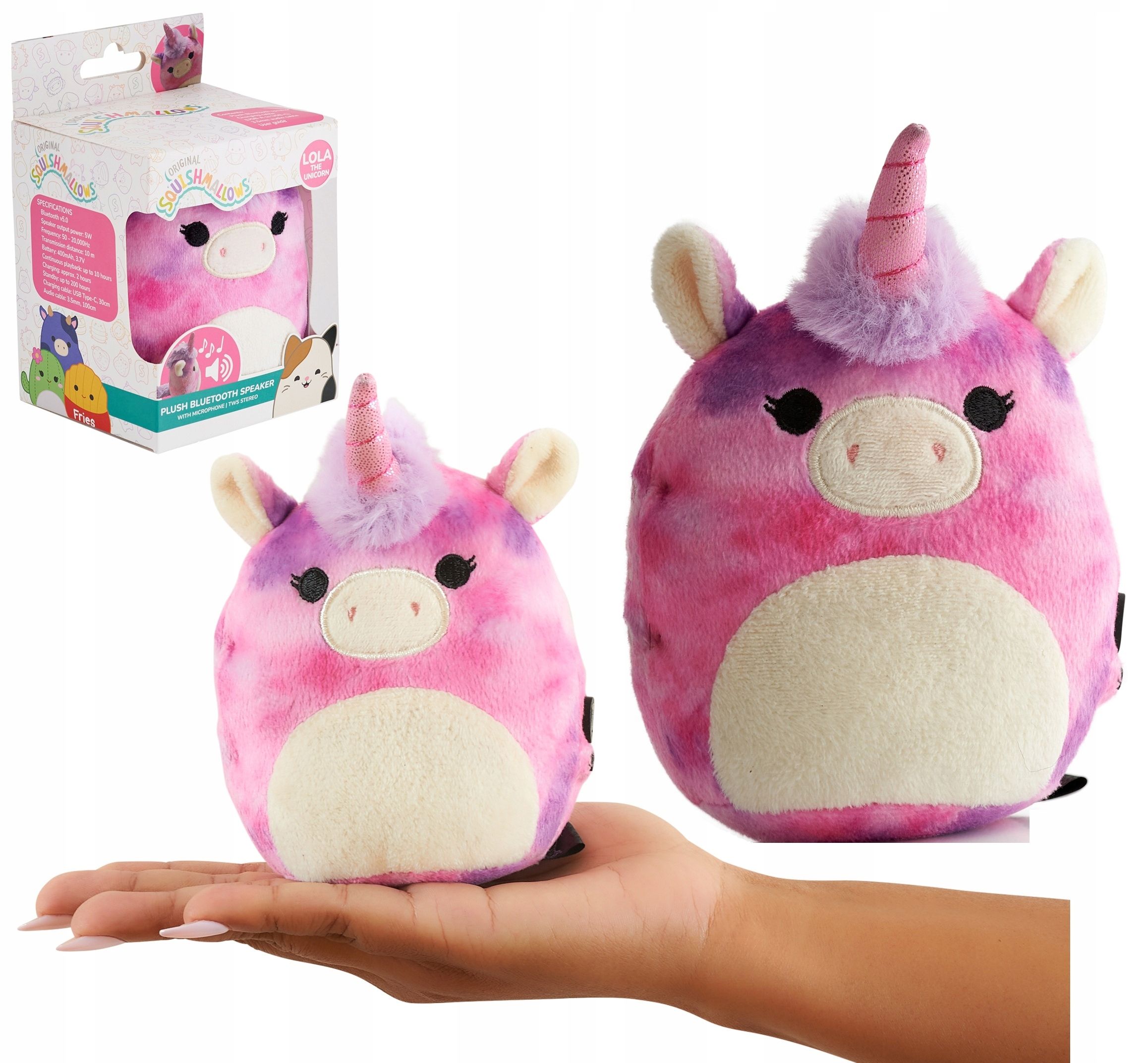 Squishmallows Jednorožec Bluetooth reproduktor 5.0 Plyšová Hračka do 10 m 400 mAh
