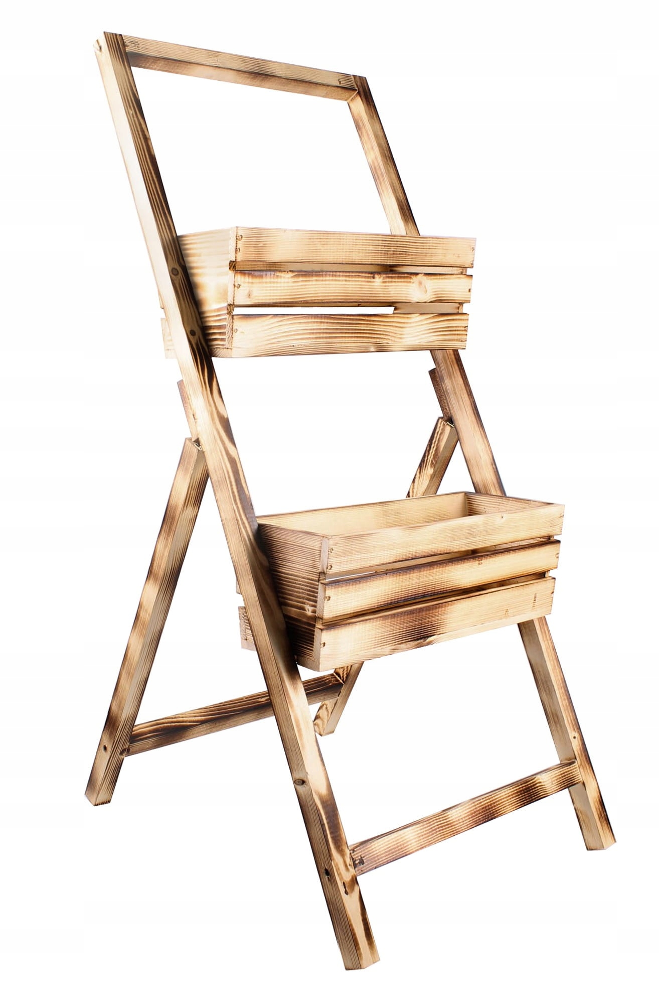 Květinový Stojan Na Dvě Balkonky Opálený 46x58x105 cm