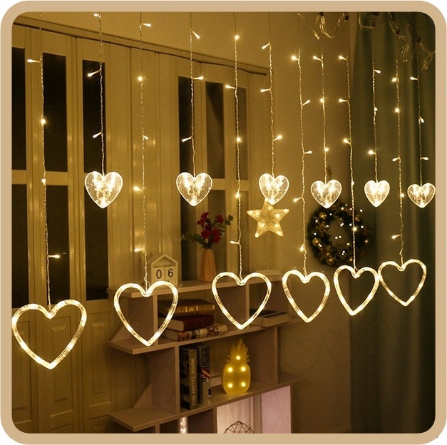 Girlanda Serca Led Walentynki kurtyna 2 kolory Marka Memfis