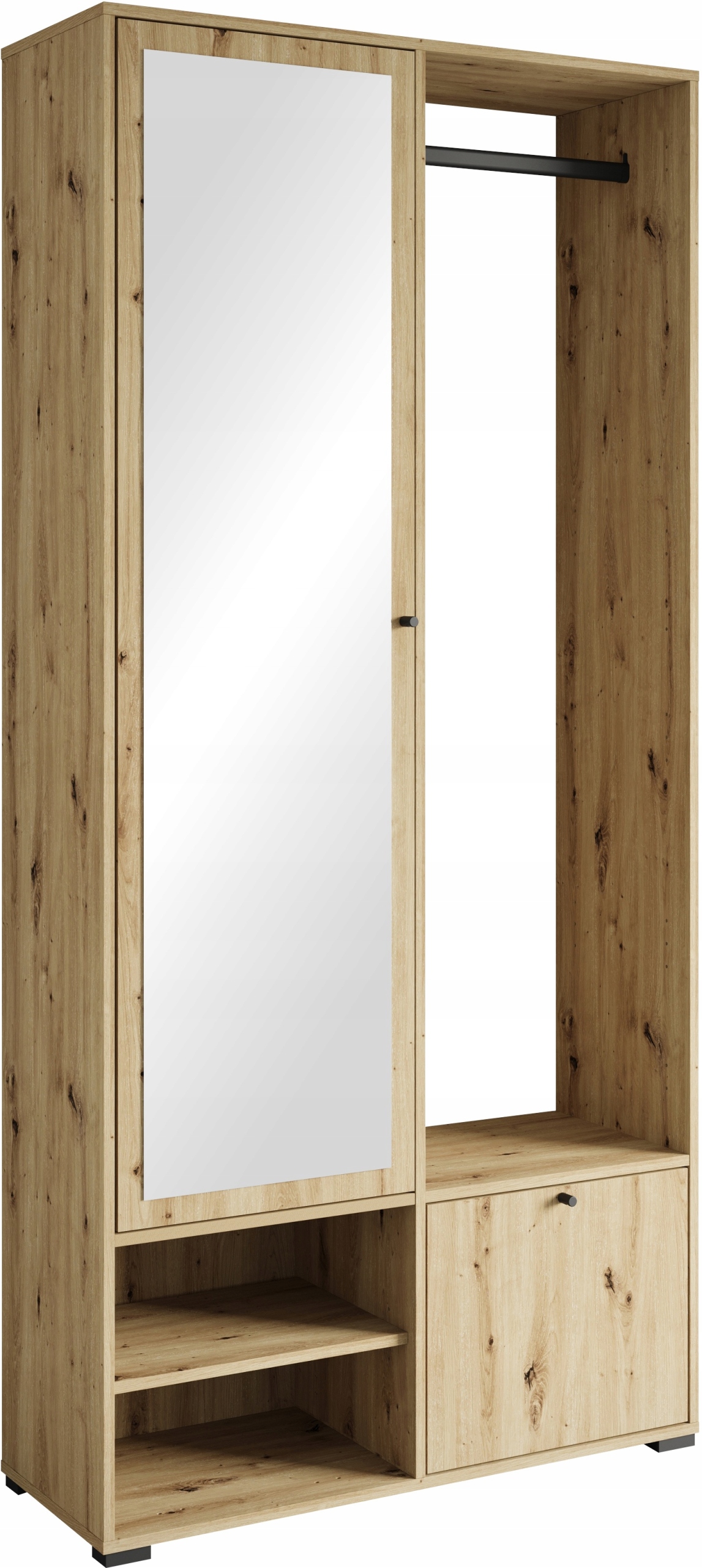 Garderoba DINO, lustro, wieszak DĄB ARTISAN