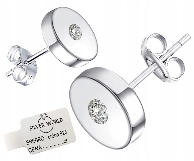 

Kolczyki Srebrne 925 Koła Kółka.cyrkonie Swarovski