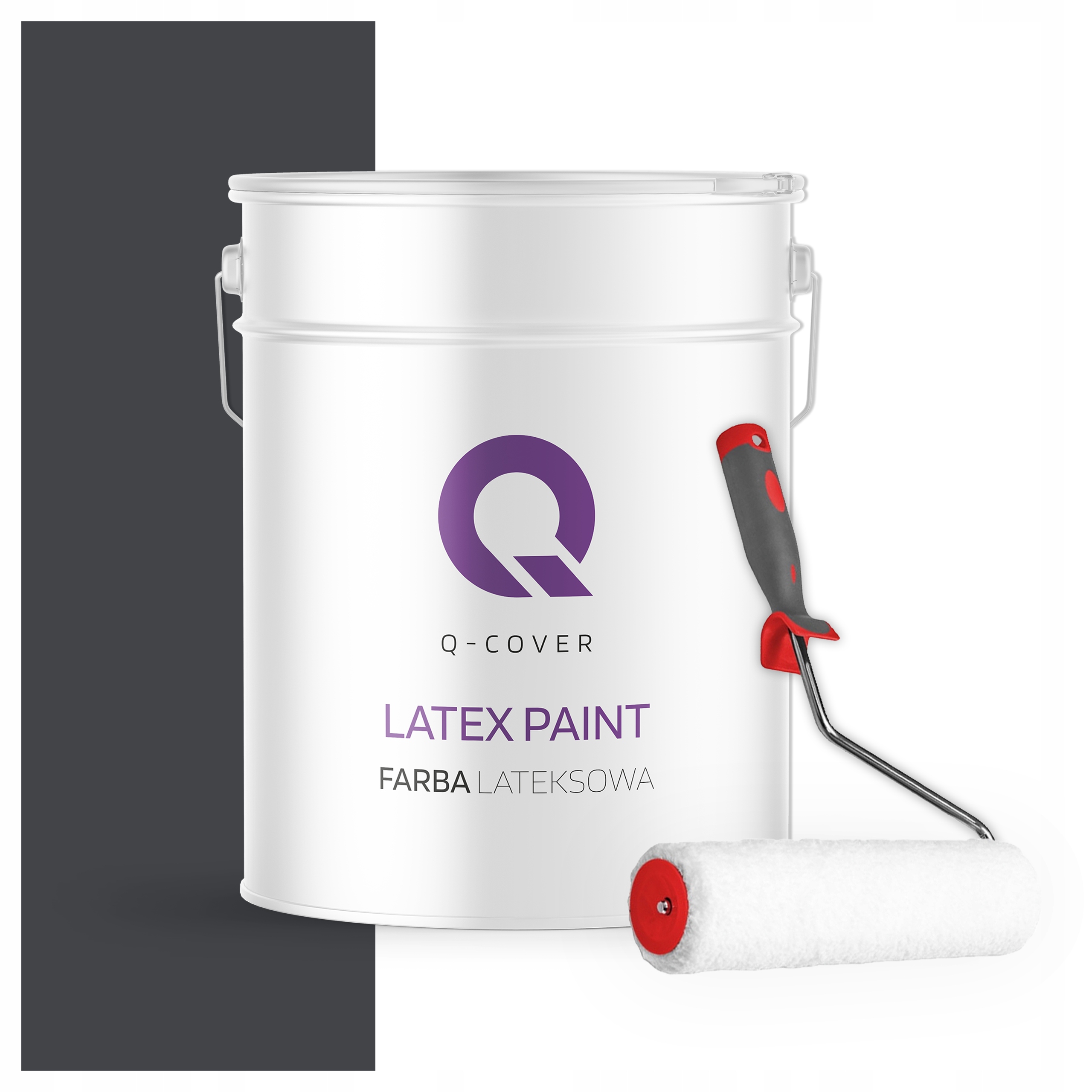 Latexová farba na steny stropov Hlboký mat 10L Farba Čierna H0907 valček