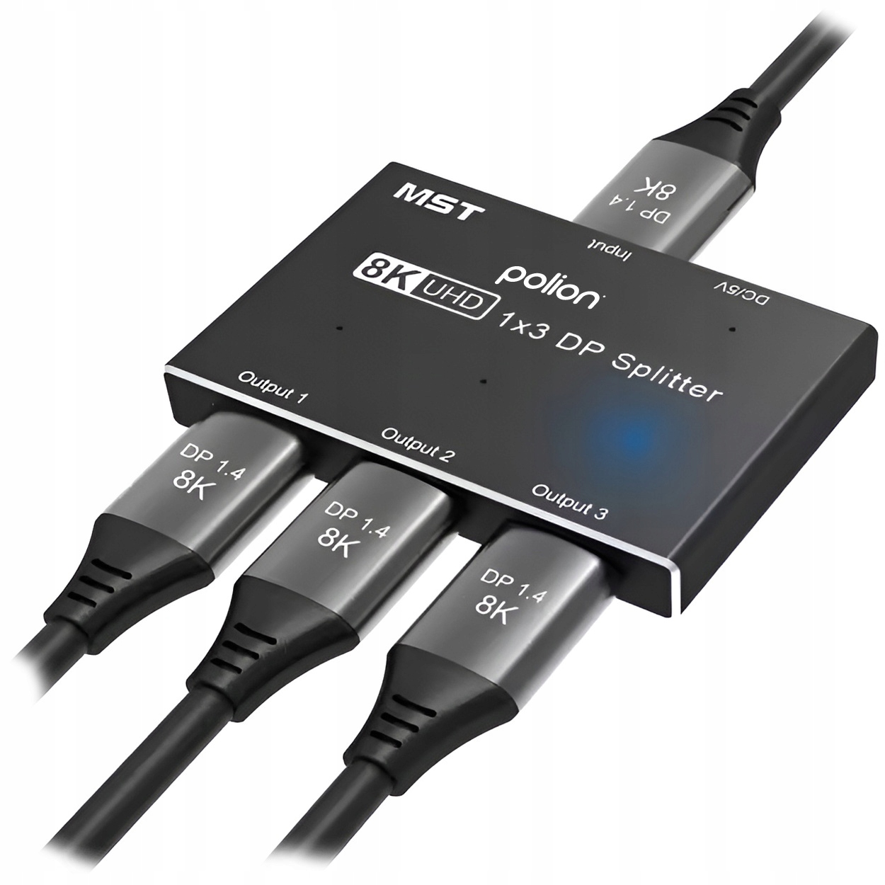 Dokovacia stanica Hub Adapter 1x3 DisplayPort 8K monitor televízor