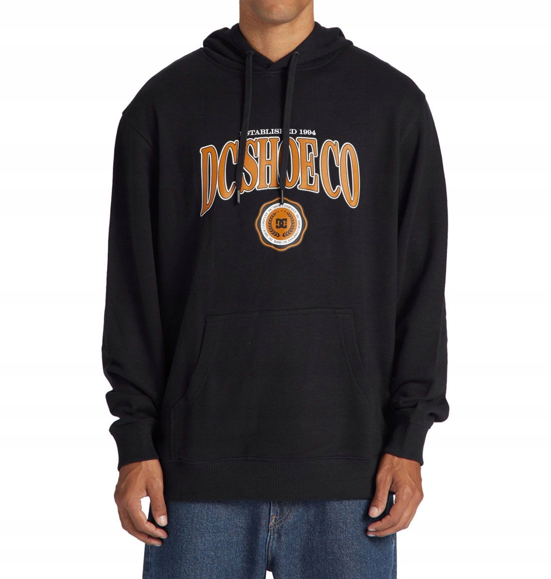 Mikina s klokaní kapsou DC shoe Tuition černá s kapucí L