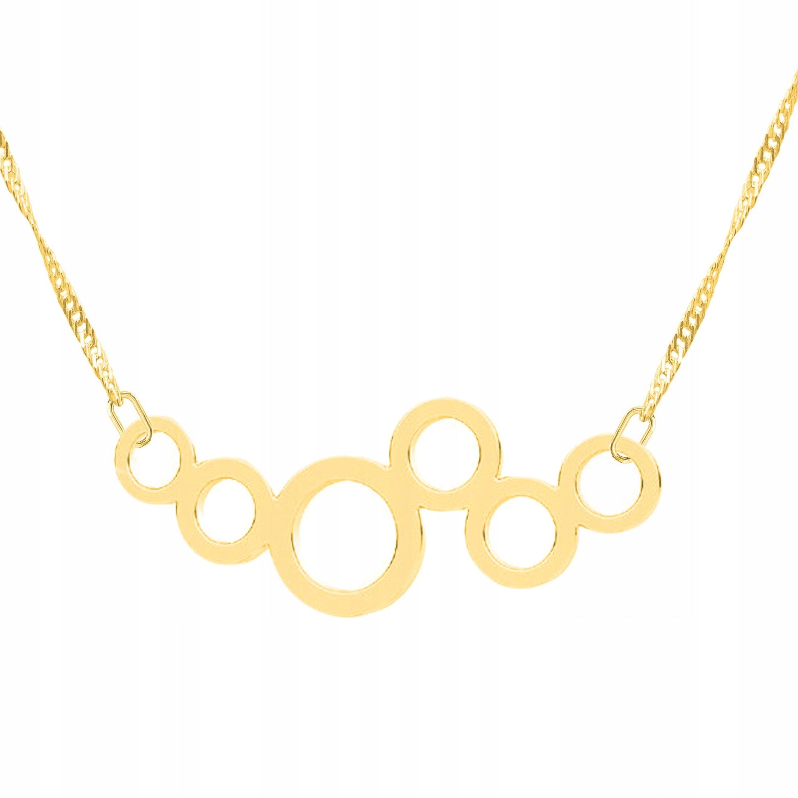 Zlatý náhrdelník s kruhy Geometrická kolečka Kolečka Stříbro 925