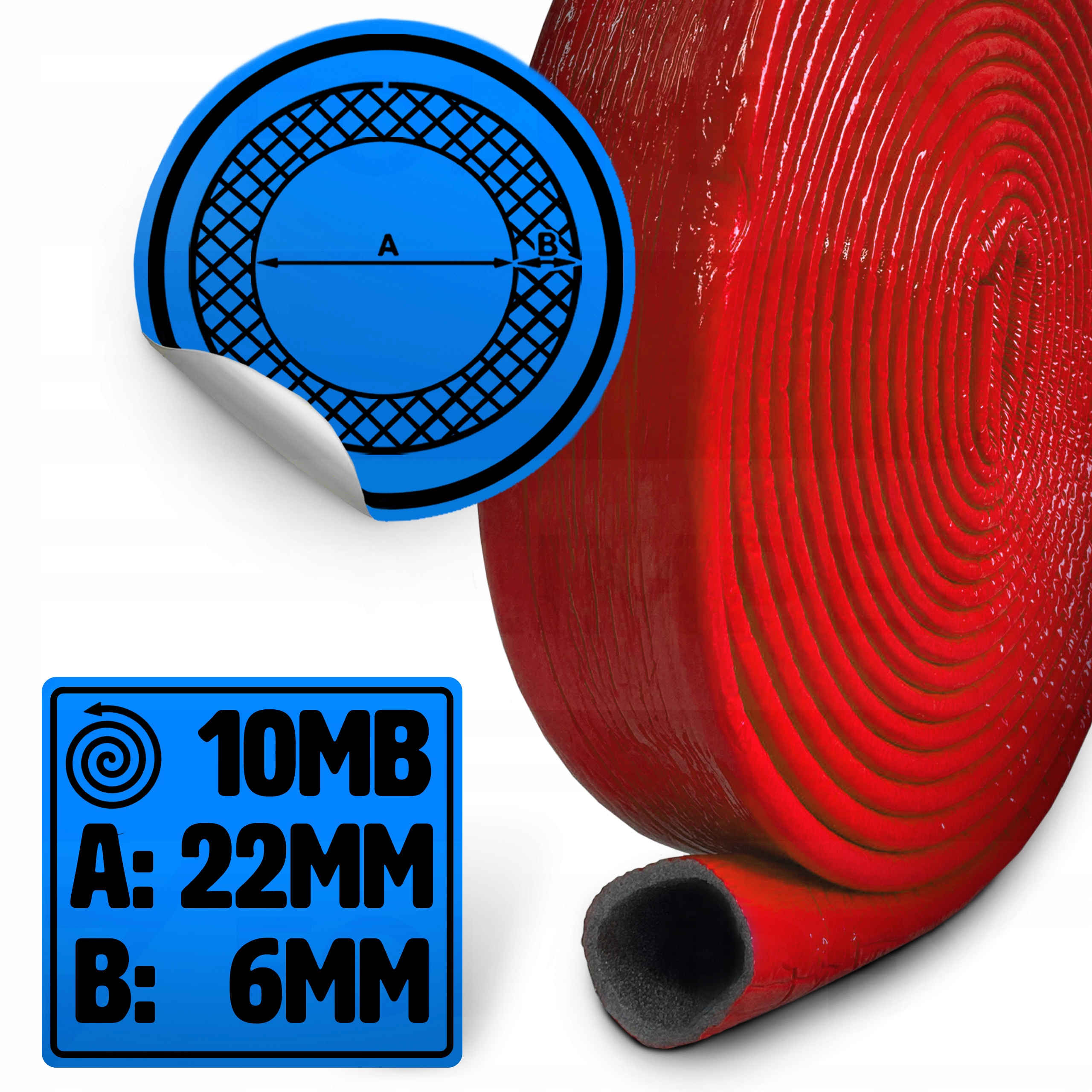 Otulina izolacja rur PEX czerwona 22/6 10 mb