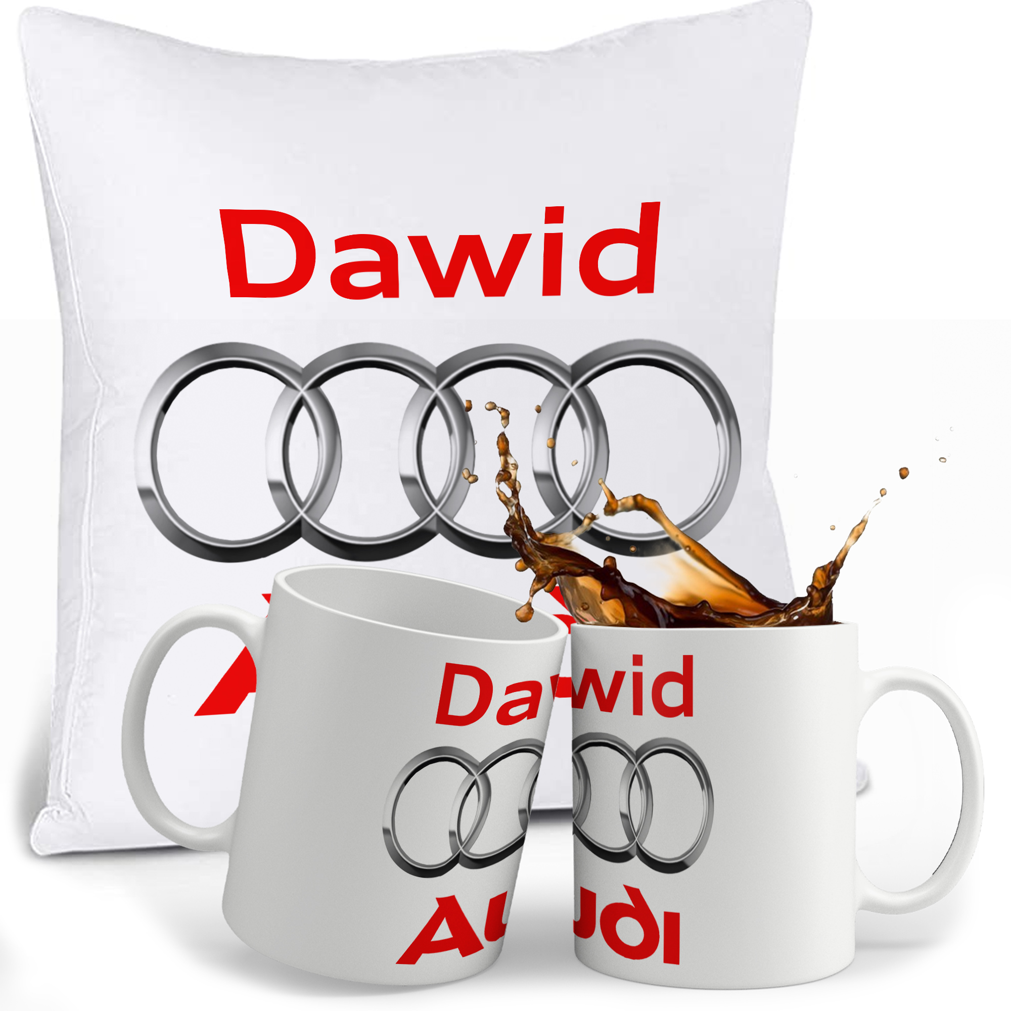 

Zestaw Audi Kubek Poduszka Imie
