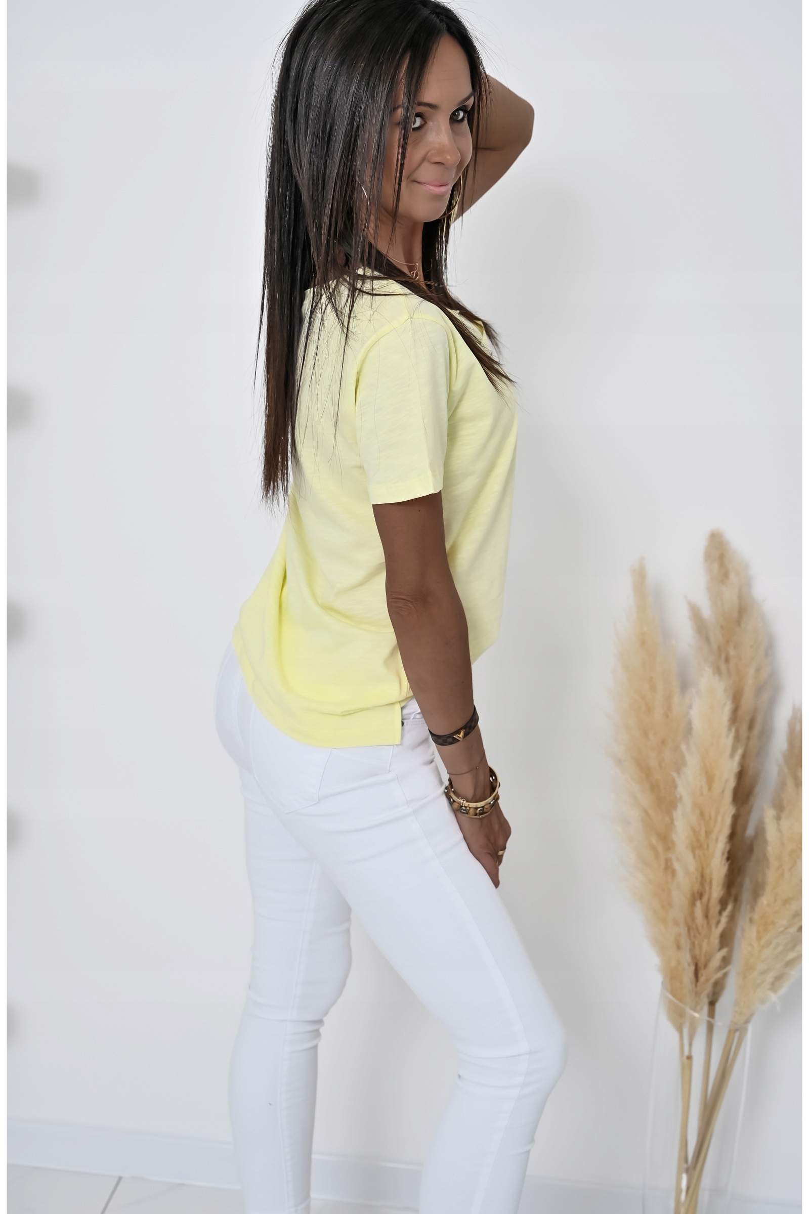 CASUALOWA PRZEWIEWNA LETNIA BLUZKA HENLEY! WZ.1 Kolor żółty