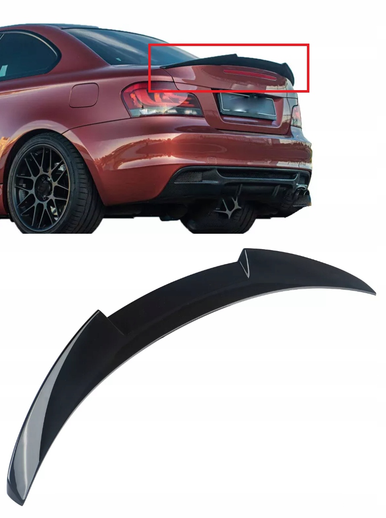 Spoilerová Letka Pro Bmw E82 M4 Vzhled Černý Lesk Spoiler Víka Zavazadlového Prostoru