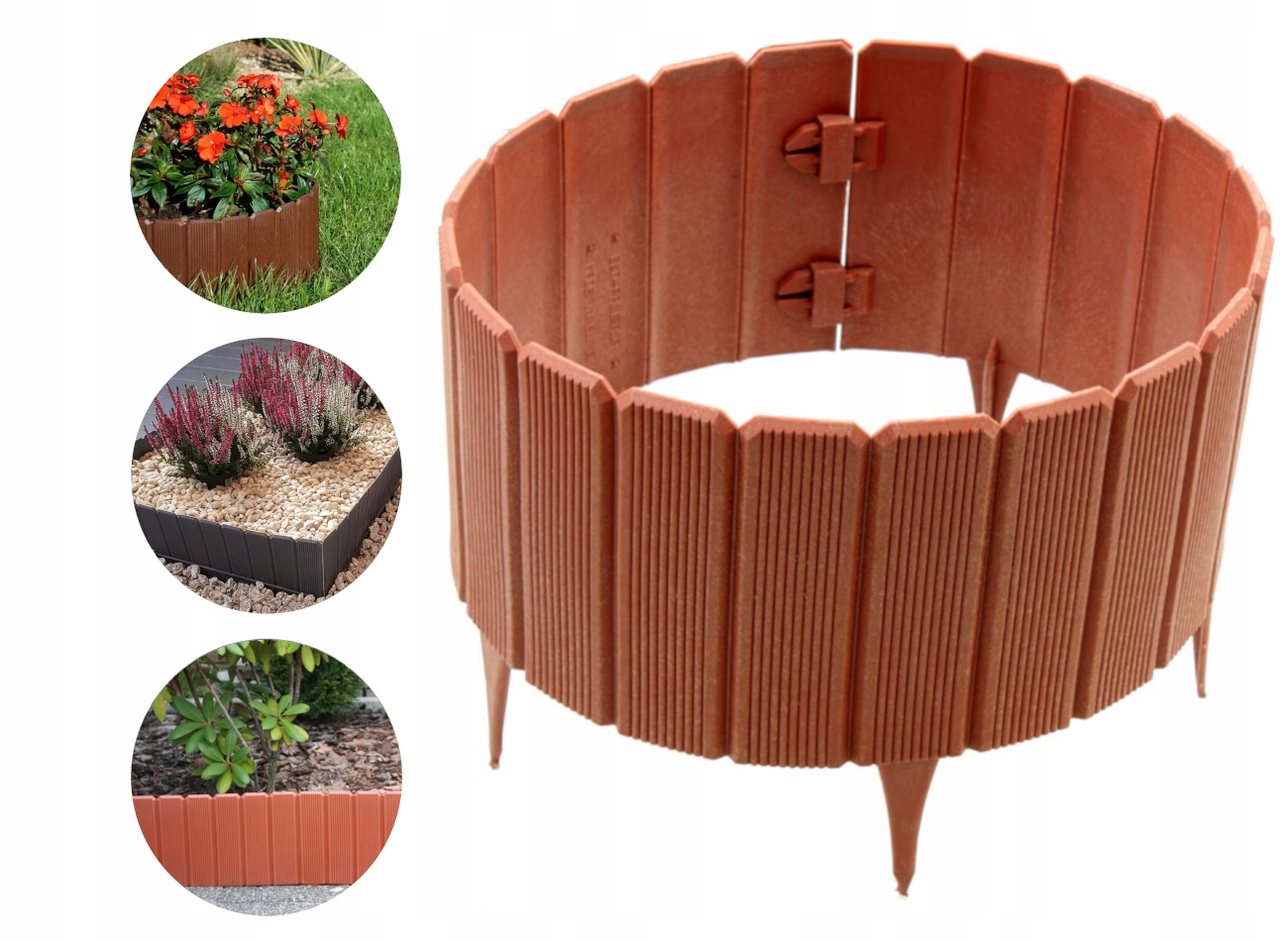 

Ekopalisada 22 cm obrzeże Rollborder ceglasty płot