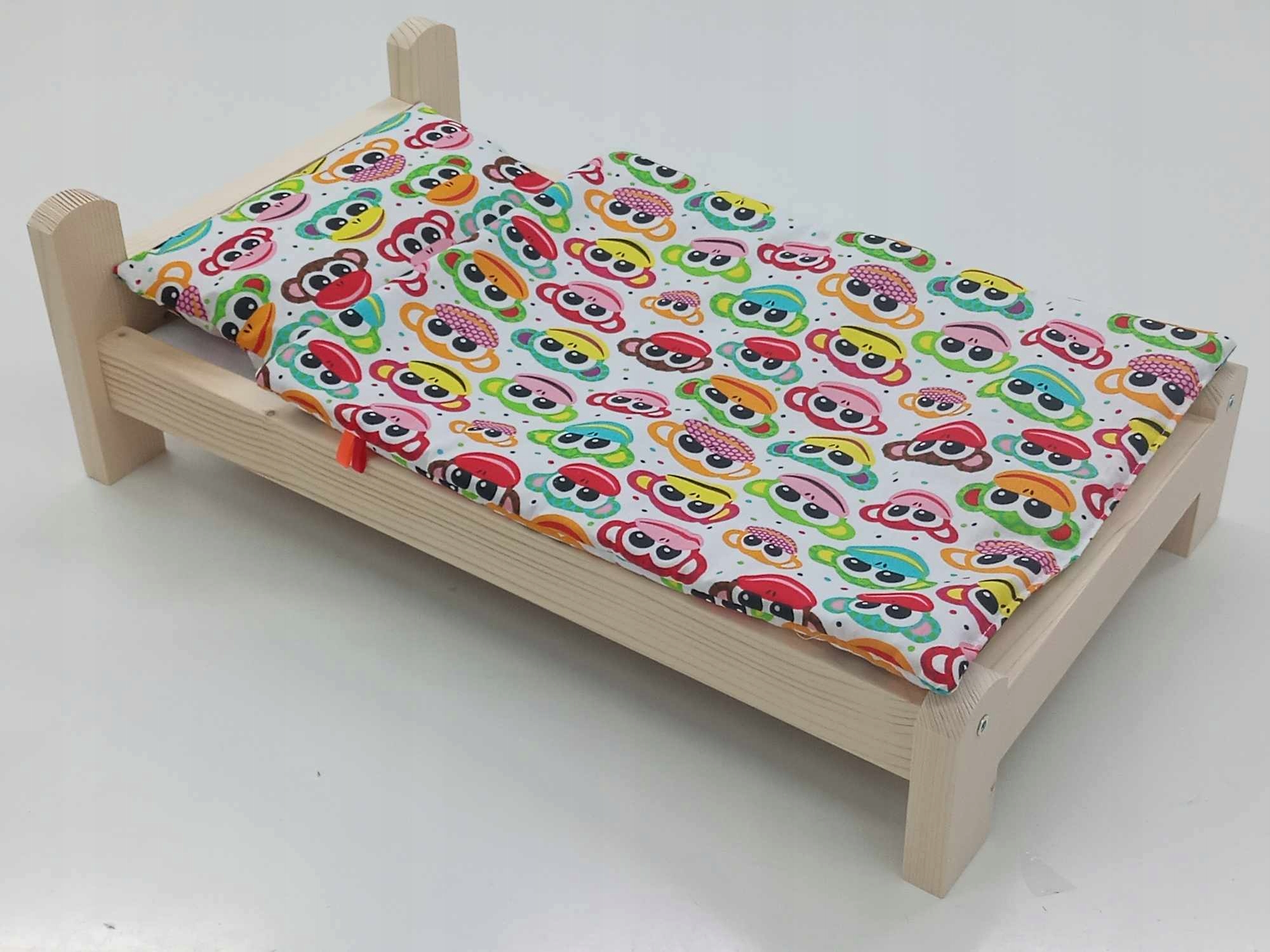 ŁÓŻKO DLA LALEK. ŁÓŻECZKO Z POŚCIELĄ BAWEŁNIANĄ