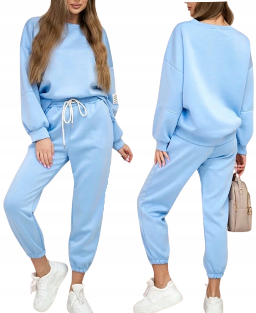 Modní Tepláková Souprava z viskózy Mikina Kalhoty typu máslo Baby Blue