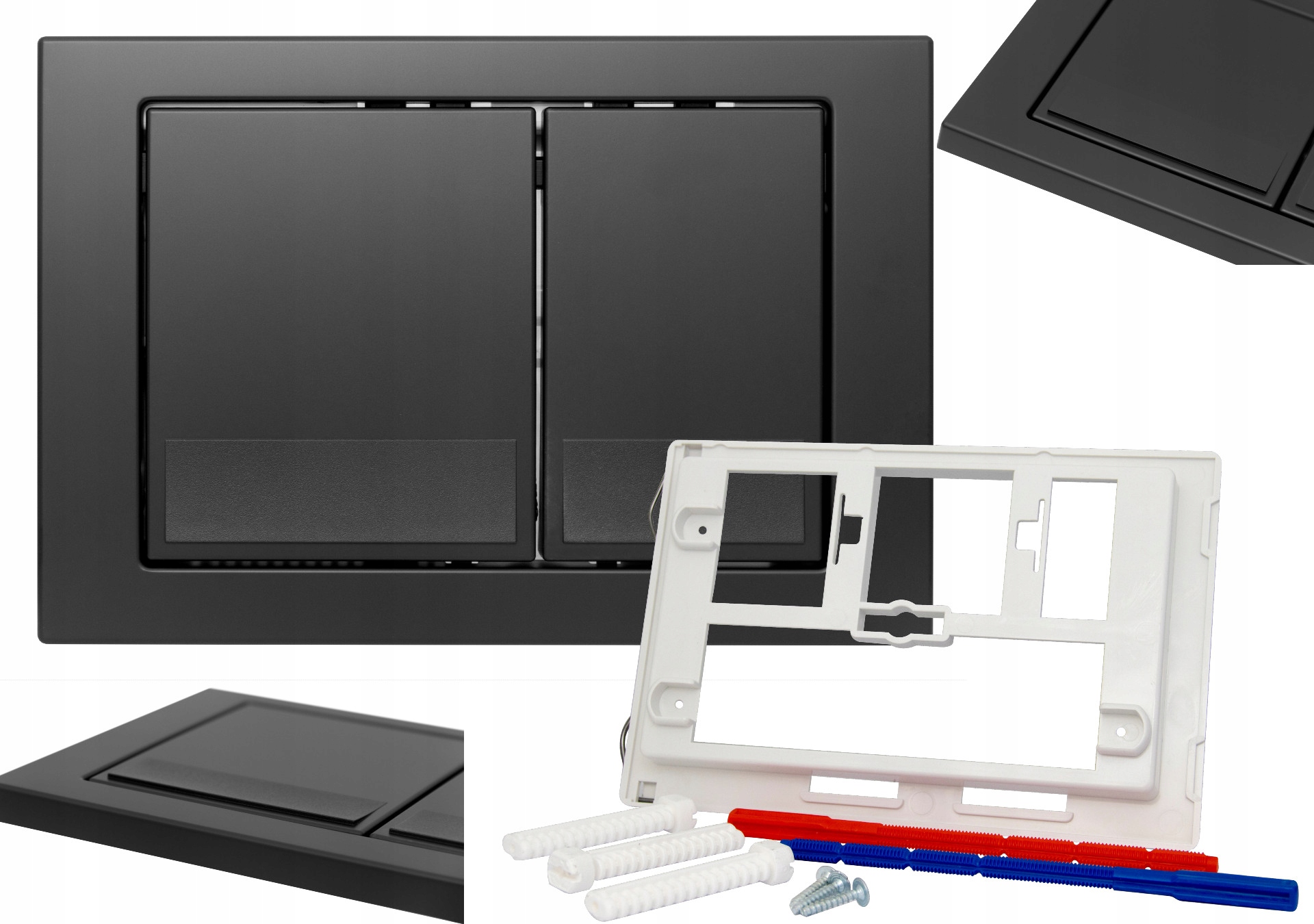 PRZYCISK DO SPŁUCZKI WC Cersanit CZARNY MAT NIE PALCUJE Przycisk Spłukujący Rodzaj do WC