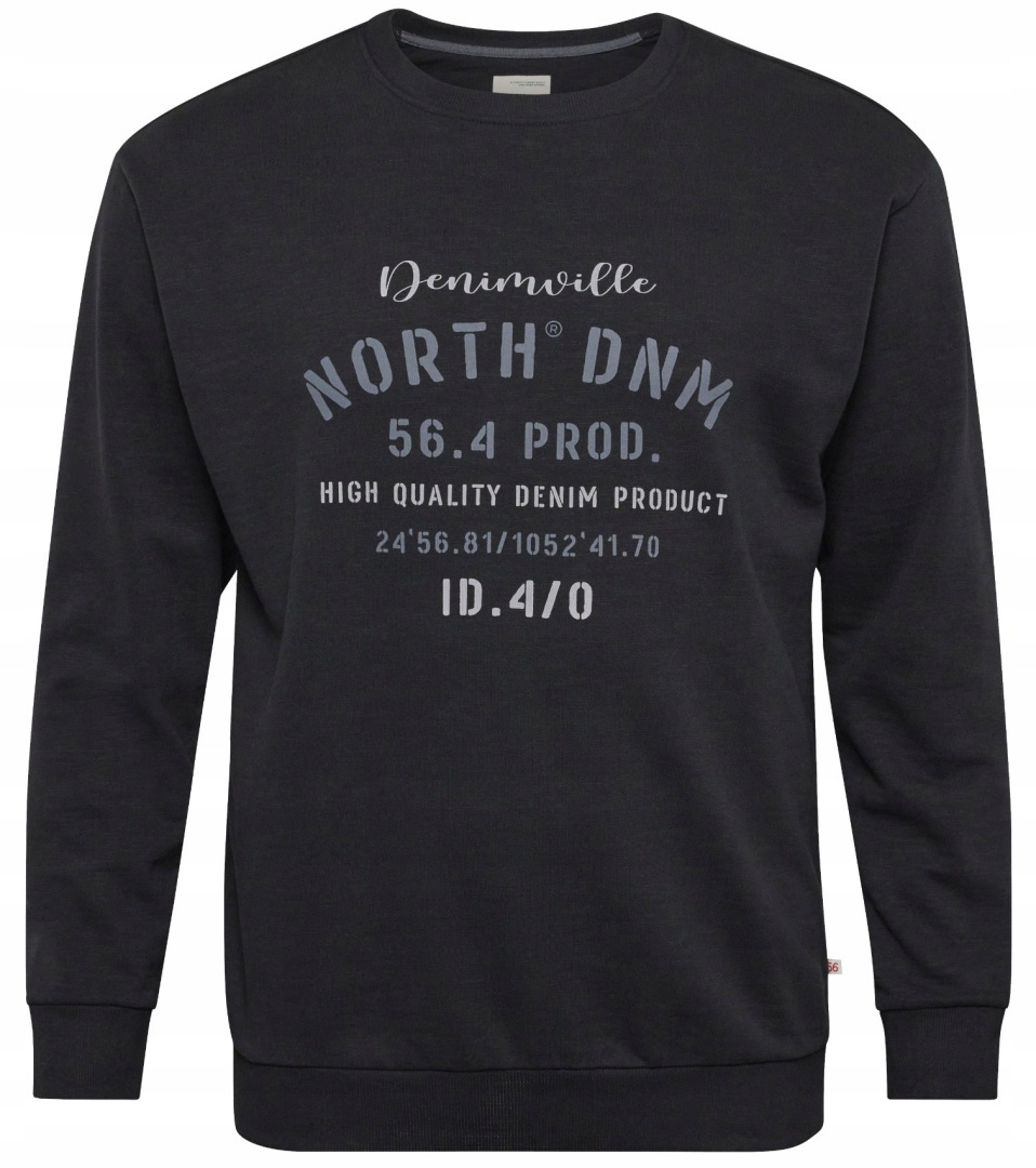 North 56Denim Velká Mikina Černá 7XL obvod 180 cm