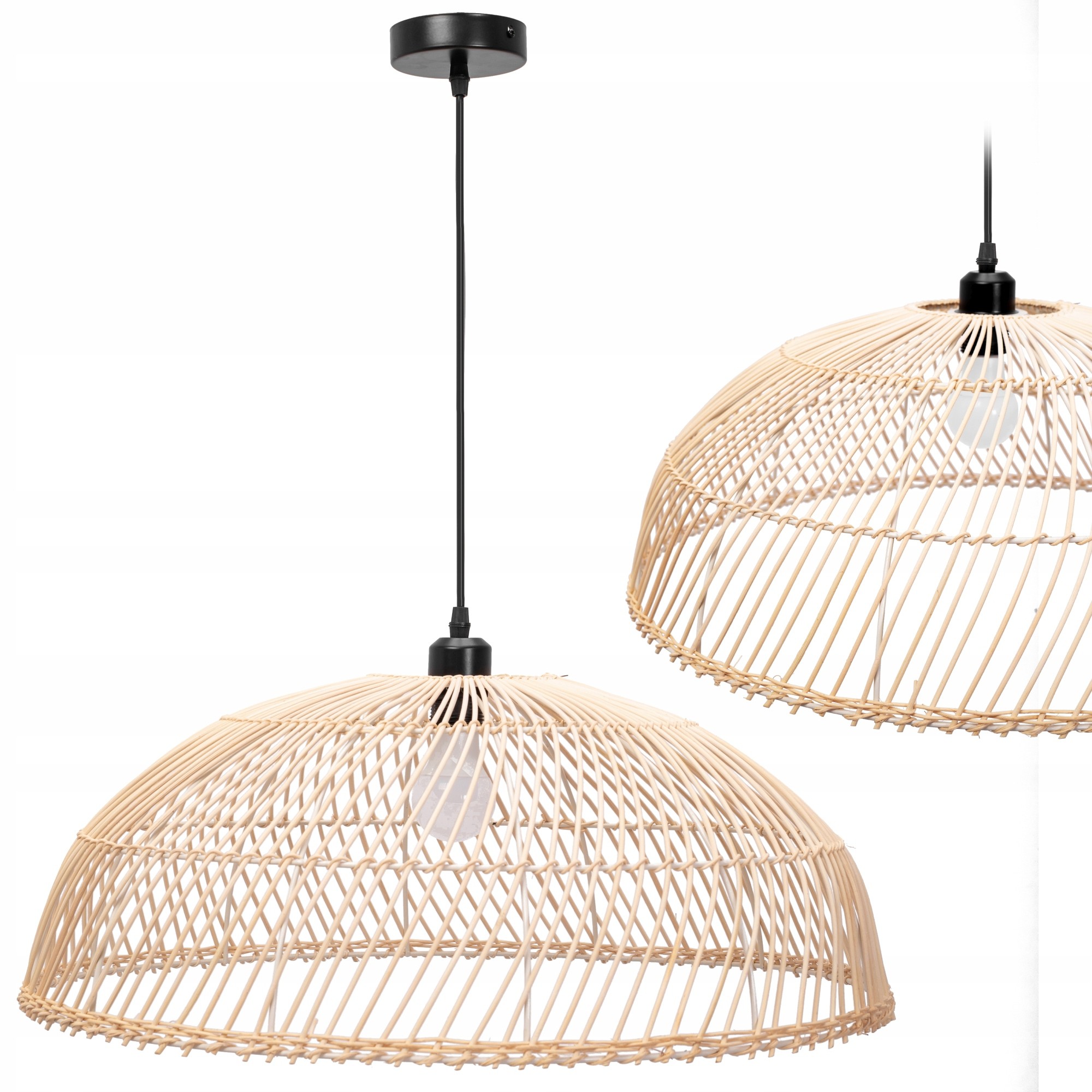 Závesná lampa Boho E27 Natural Pletená Veľká