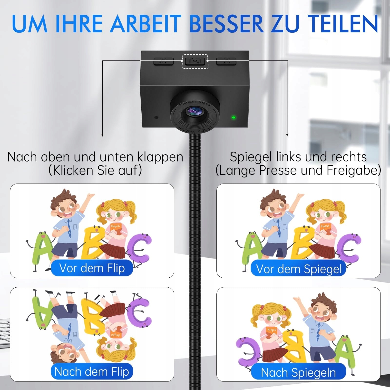 WEBCAM Kamera Internetowa 1080P Mikrofon Zasłona Laptop PC — miniatura 4