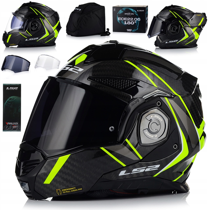 Kask Motocyklowy LS2 FF901 Advant X 180 Carbon Szczękowy Pinlock