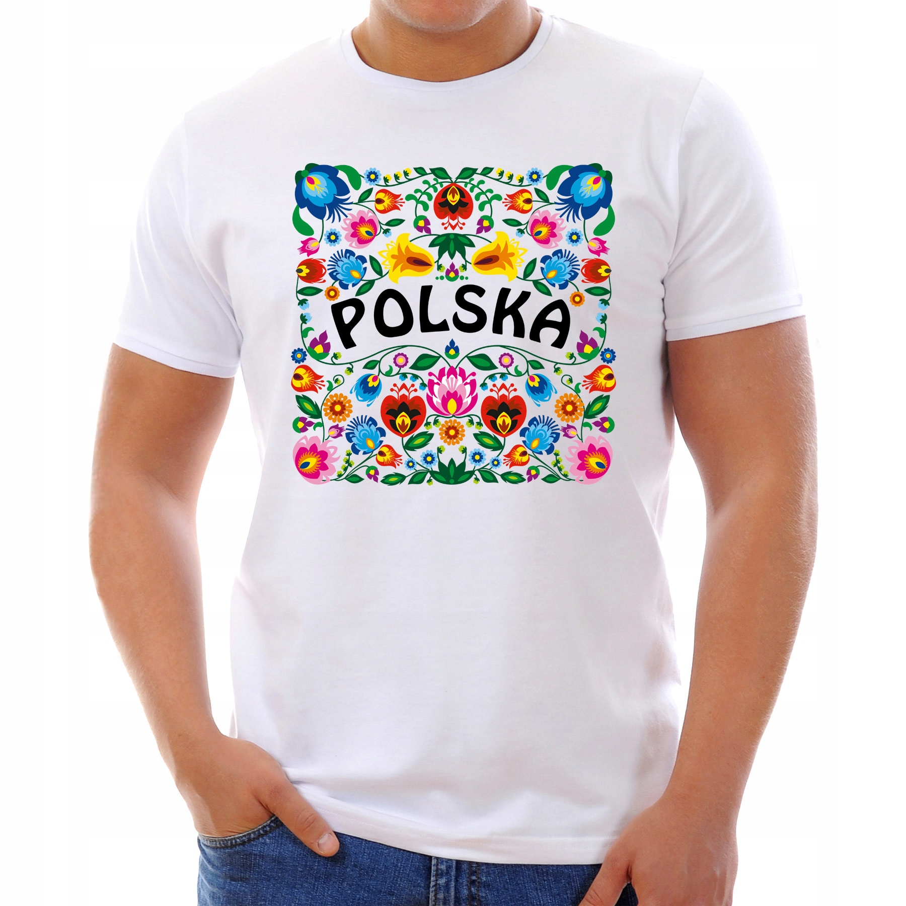 

Koszulka Polska Kwiaty Łowickie (M):: XL,: biały