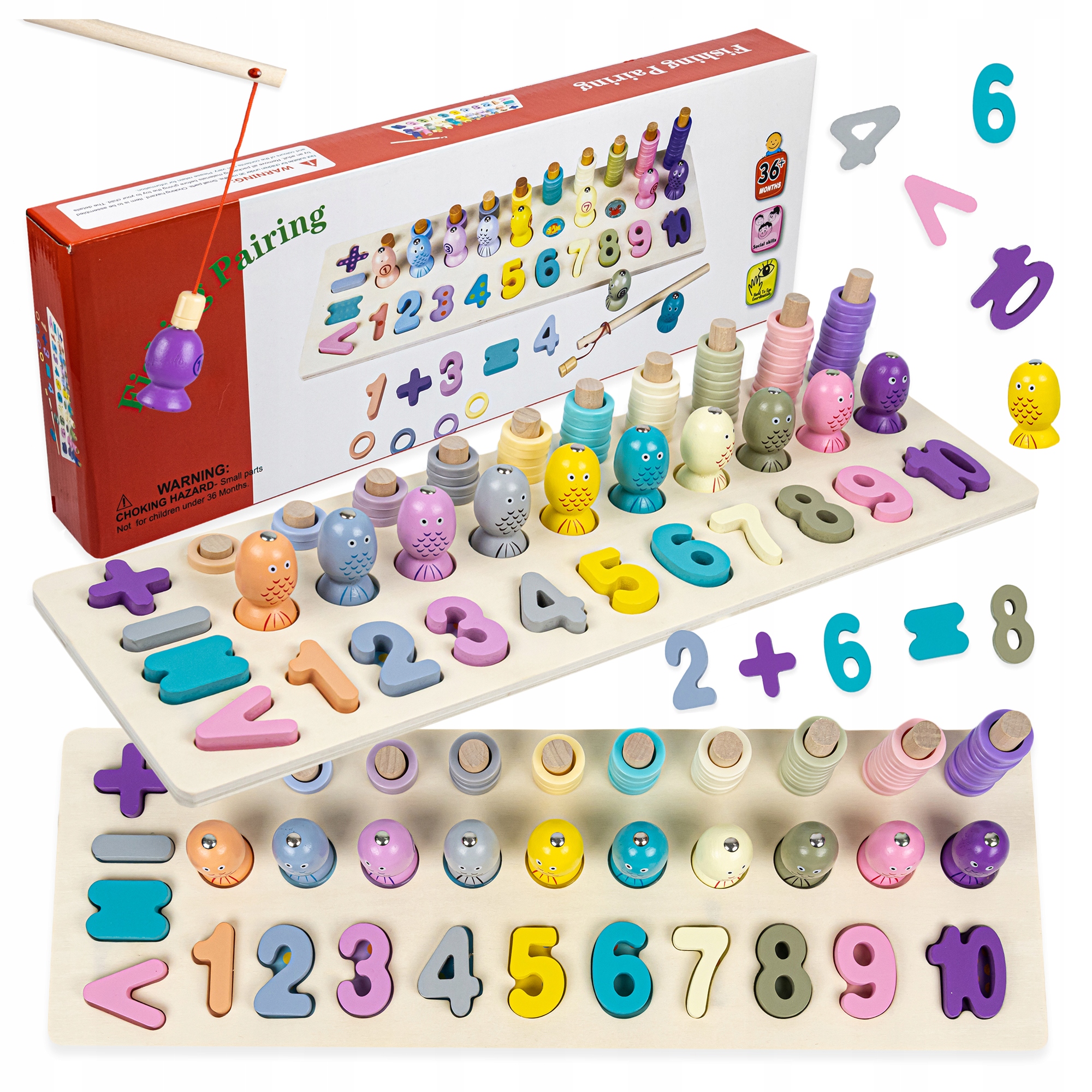 

Montessori Układanka Drewniana Zabawka Rybki Sort