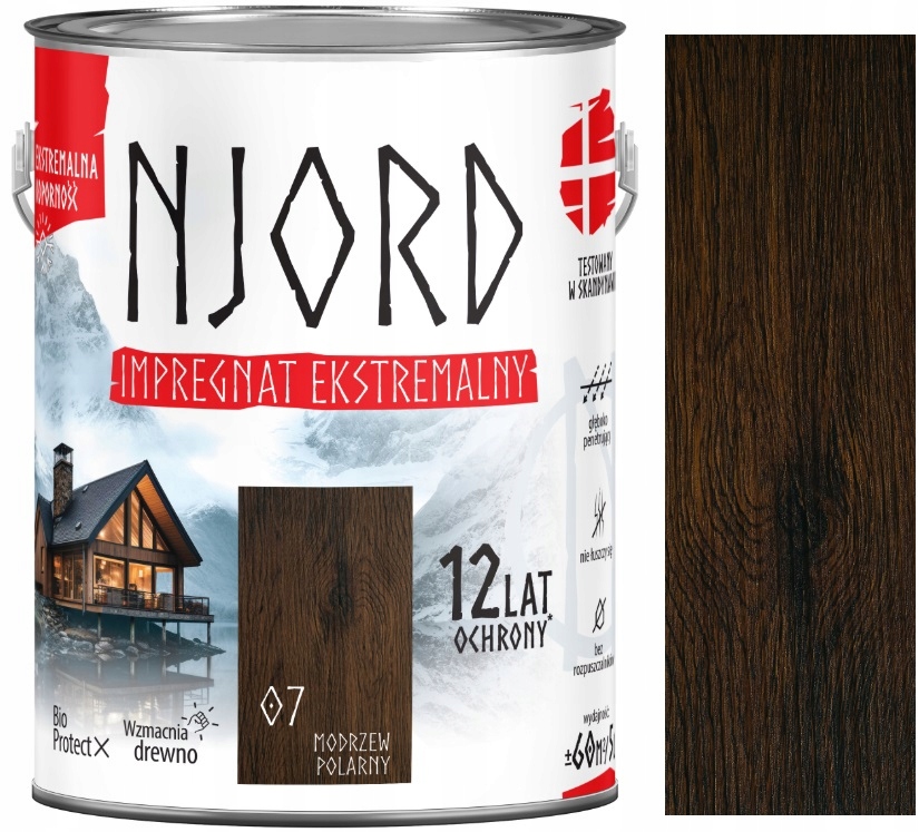 Njord Ekstremalny Impregnat Drewna 12LAT Ochrony Modrzew Polarny 07 5L