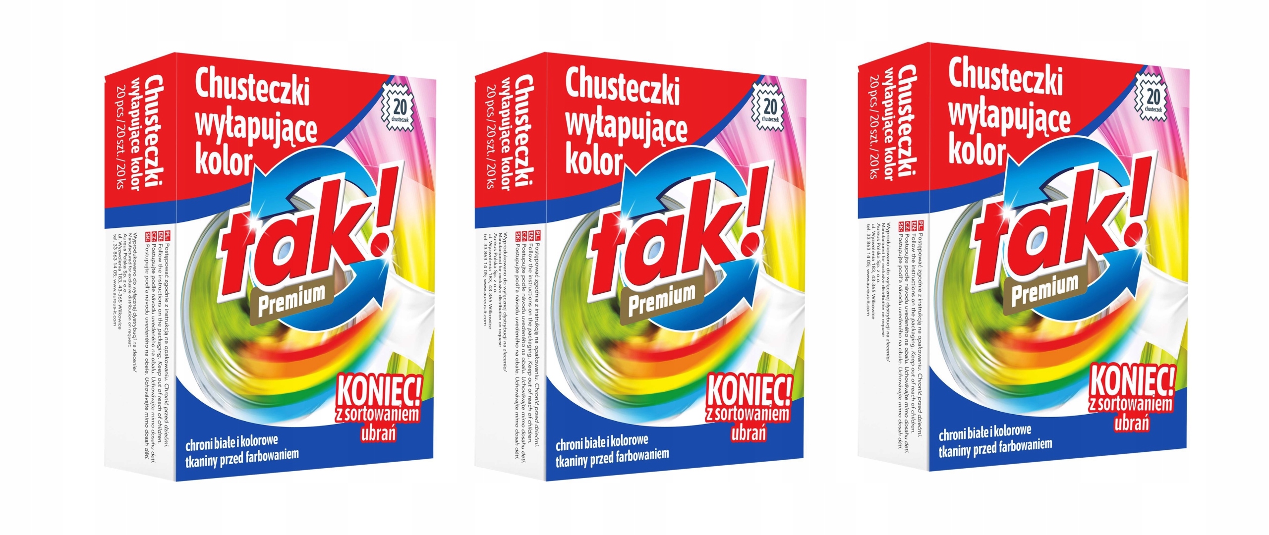 

Chusteczki do prania wyłapujące kolor Tak 3 x 20sz