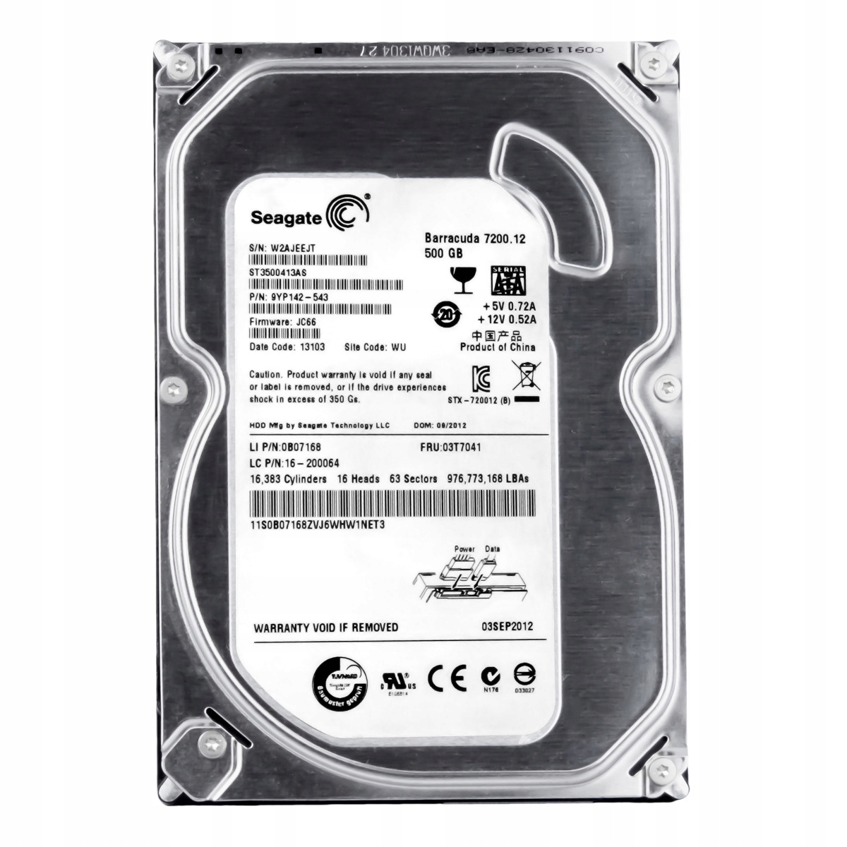 Lenovo 03T7041 500GB 7.2K 16MB Sata III 3.5'' ST3500413AS