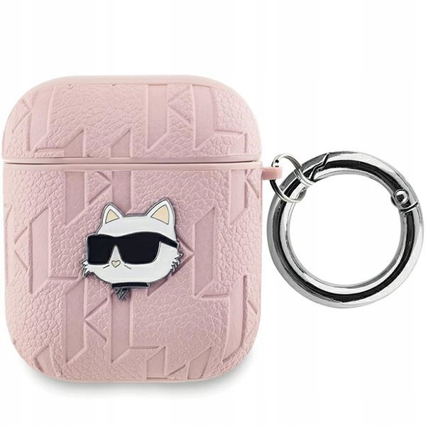 Karl Lagerfeld KLA2PGCHPP AirPods 1/2 cover růžová/pink Monogram Choupette