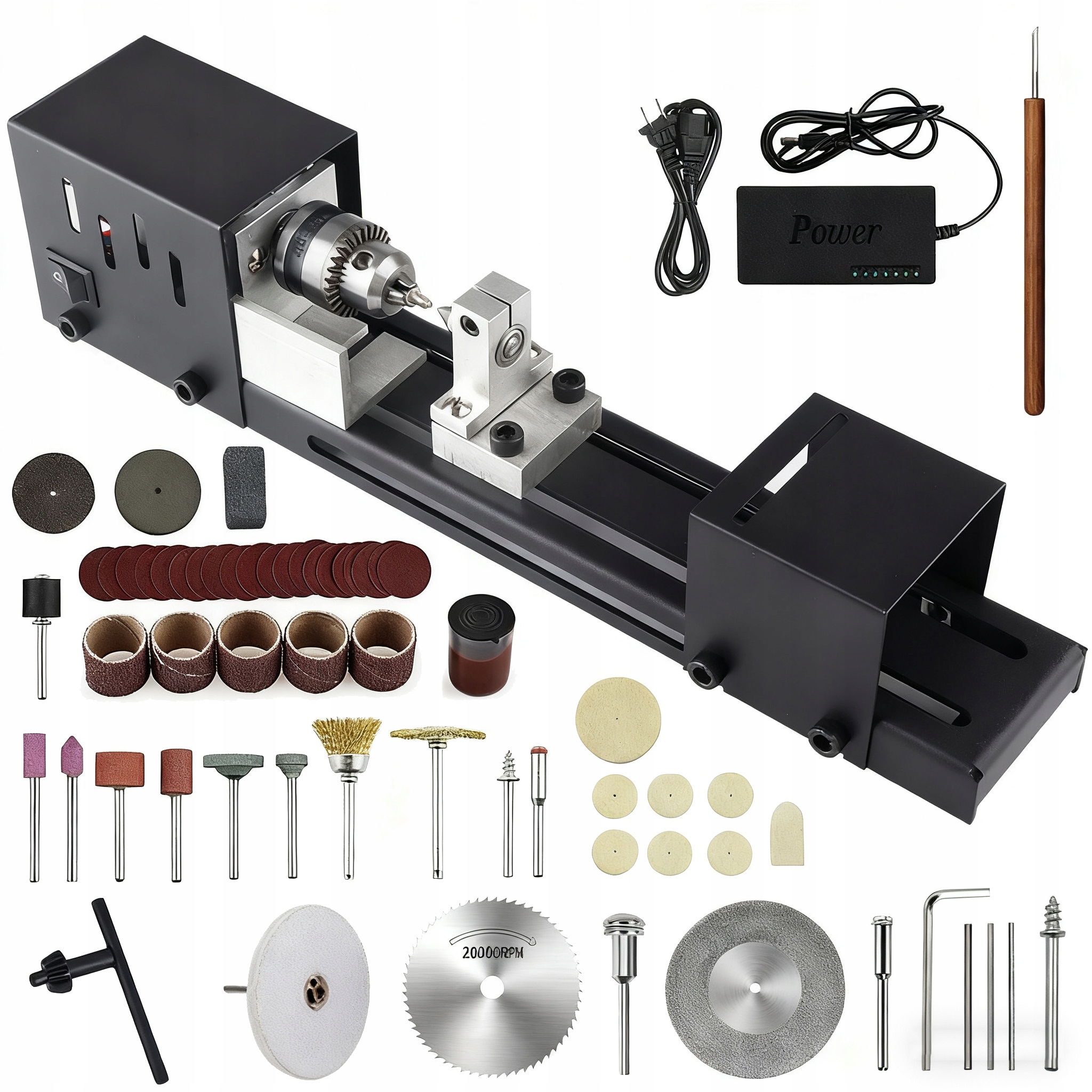 Мини-токарный станок по дереву с регулируемой скоростью DIY