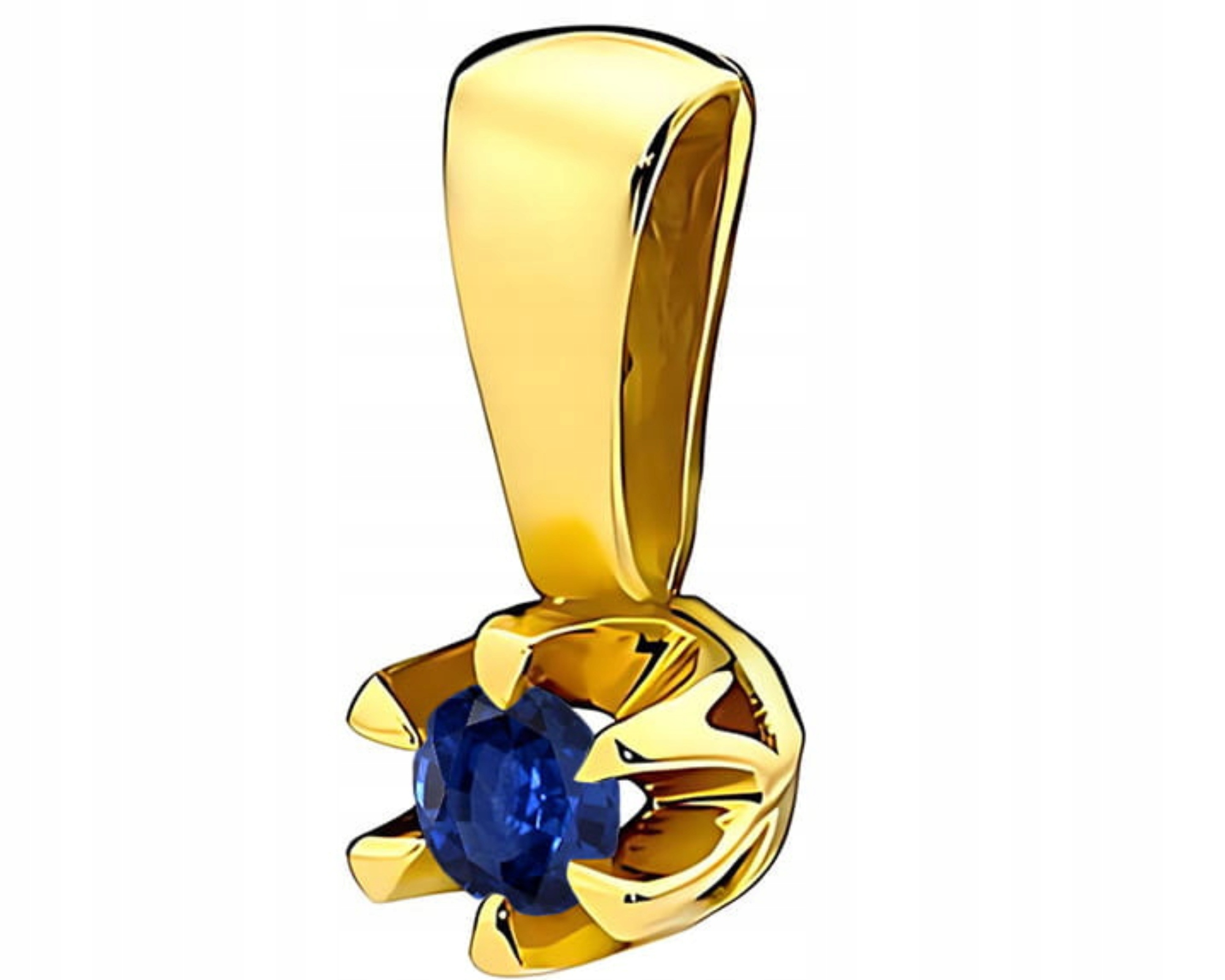 Zlatý Přívěsek S Tmavě Modrým Safírem, Zlato 585, Dárek Gravírování