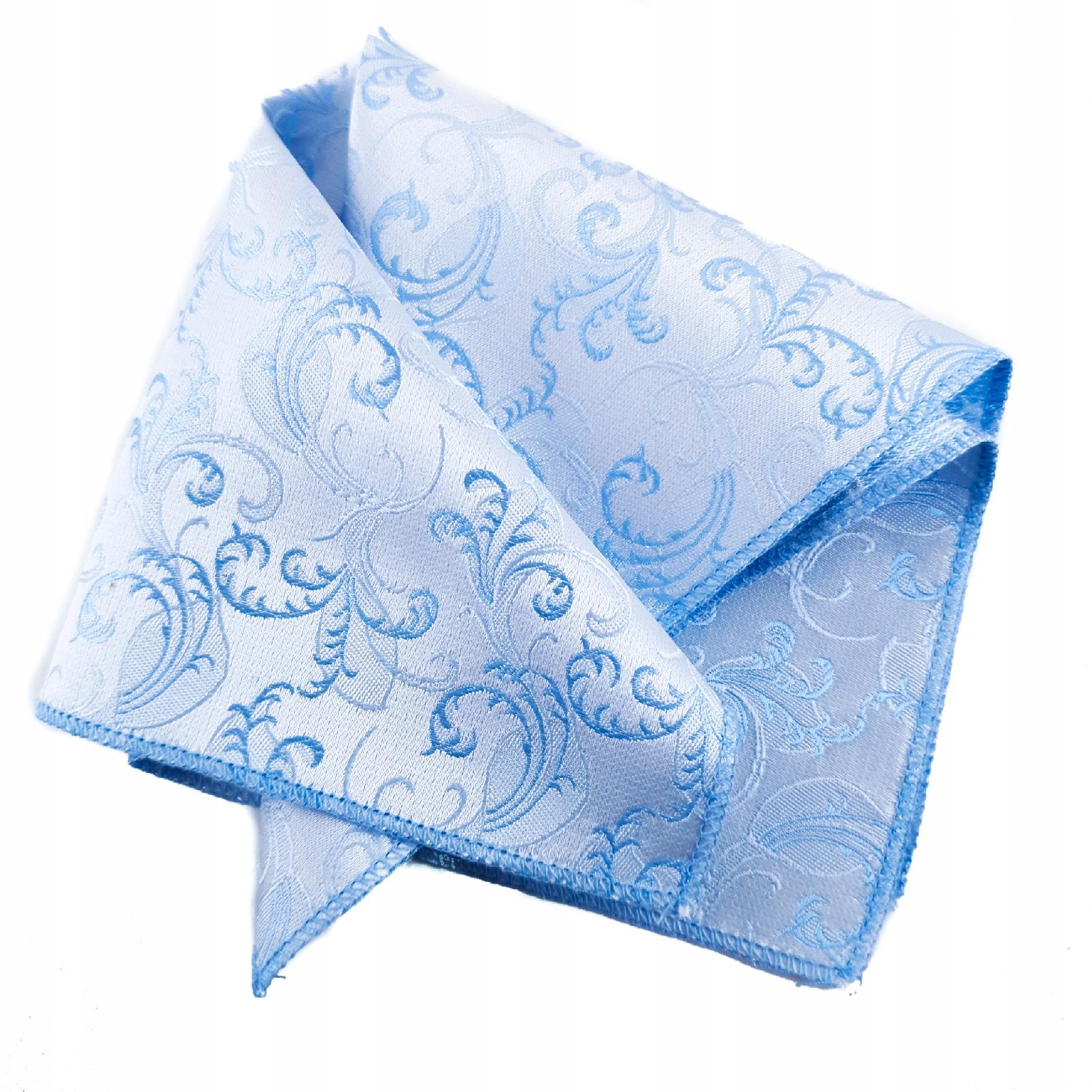 BŁĘKITNA NIEBIESKA KWIATOWA POSZETKA CHUSTECZKA