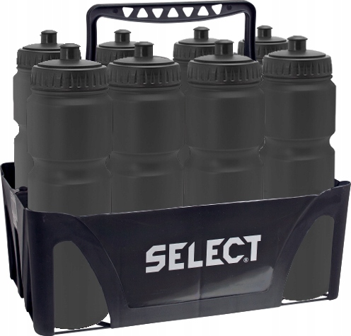 Zestaw Sportowy Koszyk Select 8 Bidonów Czarnych 840 ml