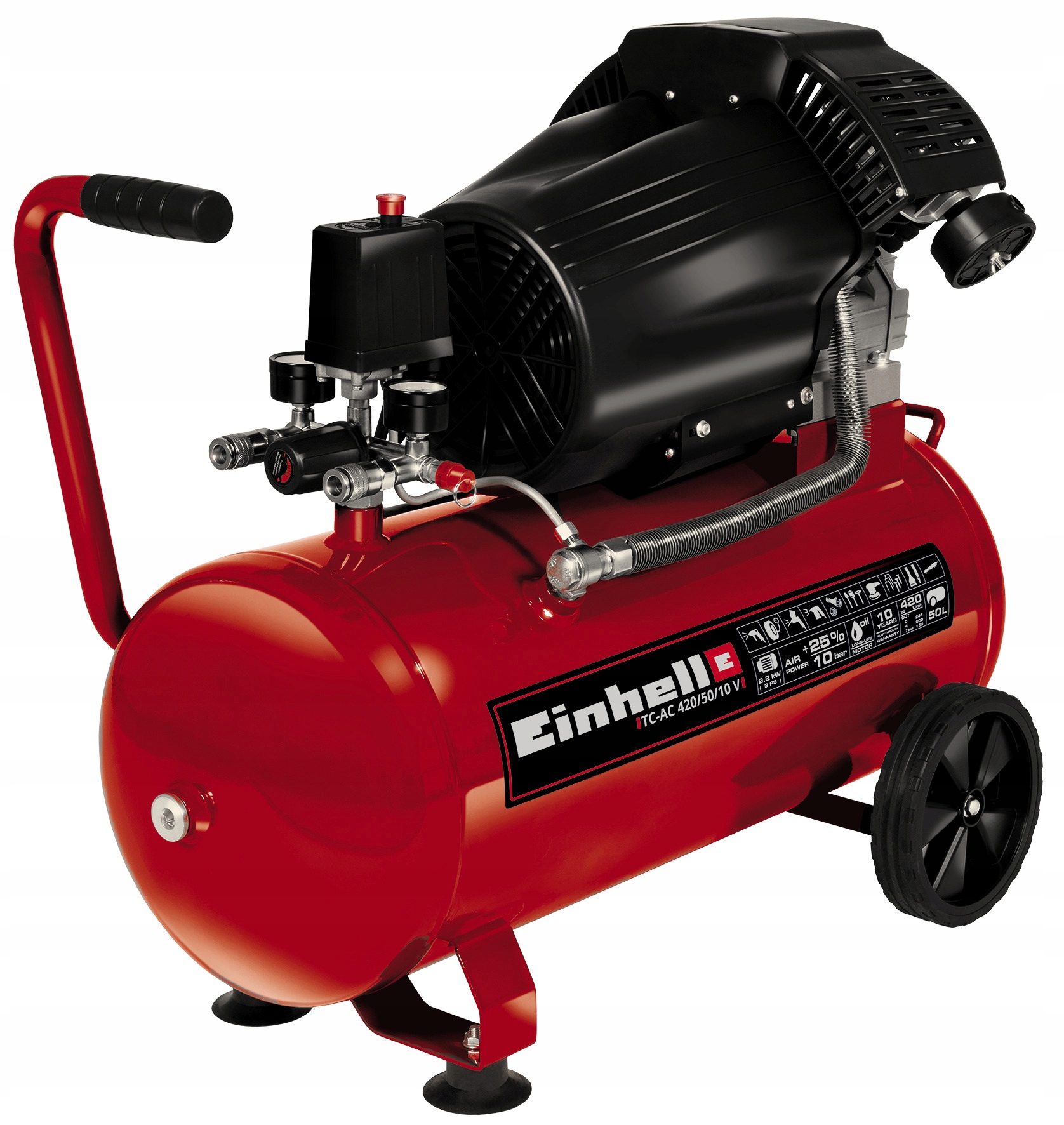 Kompresor olejowy Einhell 50L, 10bar, 2200W