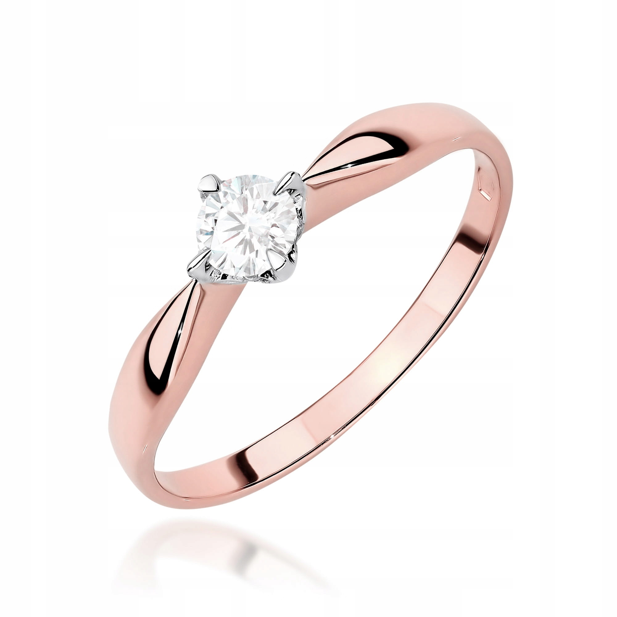 Prstýnek z růžového zlata 585 s diamantem lab 0,15 ct